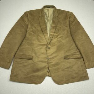 Chaps Blazer Mens 52 Brown Faux Suede Two Button Formal Western Jacket